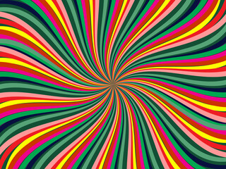 Vintage retro banner background. Colorful grunge wave wallpaper. Vector illustration. Twist party backround pattern.