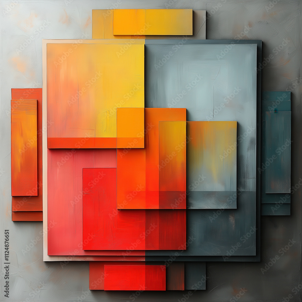 Poster abstract background in a combination of multicolored geometric shapes.