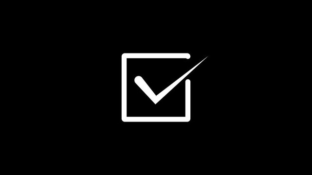 check mark sign icon animation. tick mark, complete mark, right, conform mark