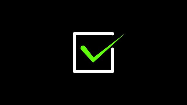 check mark sign icon animation. tick mark, complete mark, right, conform mark