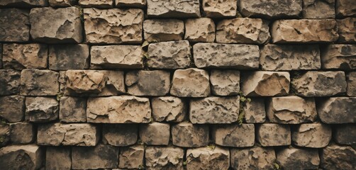 Obraz premium Grunge stone wall with cracked surfaces and earthy textures