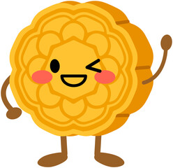 Wink Cartoon mooncake icon
