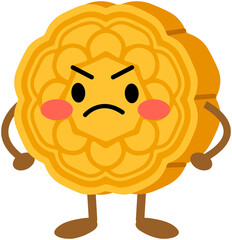 Angry Cartoon mooncake icon
