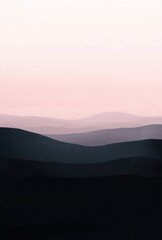 Fototapeta premium A minimalist abstract painting depicting an atmospheric gradient from light pink to dark black