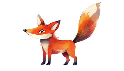 Obraz premium Adorable Red Fox Illustration Cute Wildlife Animal Art Nature Image