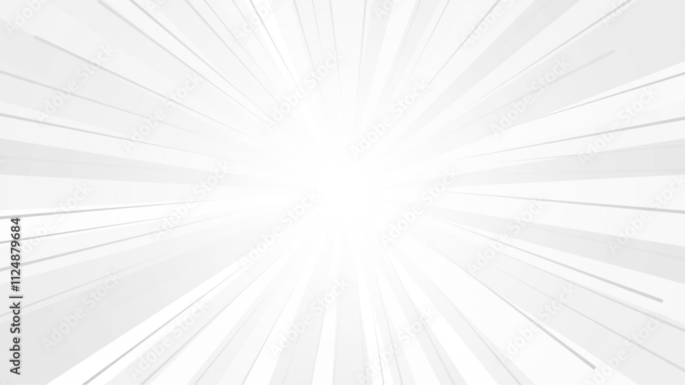 Wall mural gray background with white sun ray. pattern of starburst. abstract texture with light of sunburst. r