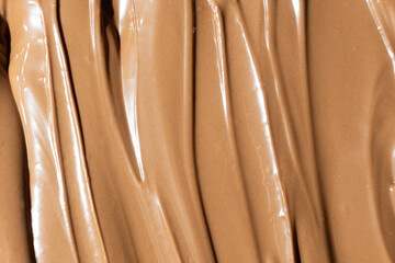 Real Melted Milk Chocolate Top View, Chocolate Texture.