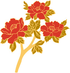 Peony Flower branches decoration
