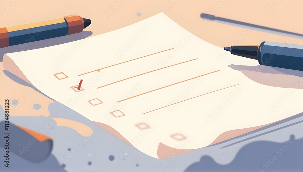 Poster awaiting completion: a checklist awaits your diligent attention, ready to be marked with precision a