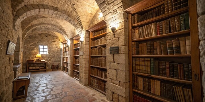 Captivating Image of the Sinop Fortress Prison Library Room in Turkey, Showcasing Ancient Architecture and a Collection of Books in a Historical Setting
