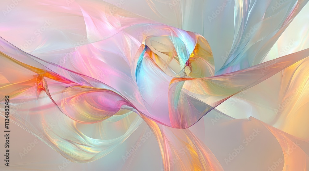 Poster abstract background with colorful shapes, soft and flowing curves, reminiscent of liquid forms, crea