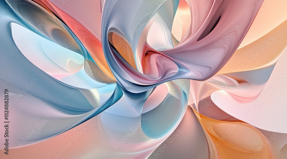 Aufkleber abstract background with colorful shapes, soft and flowing curves, reminiscent of liquid forms, crea