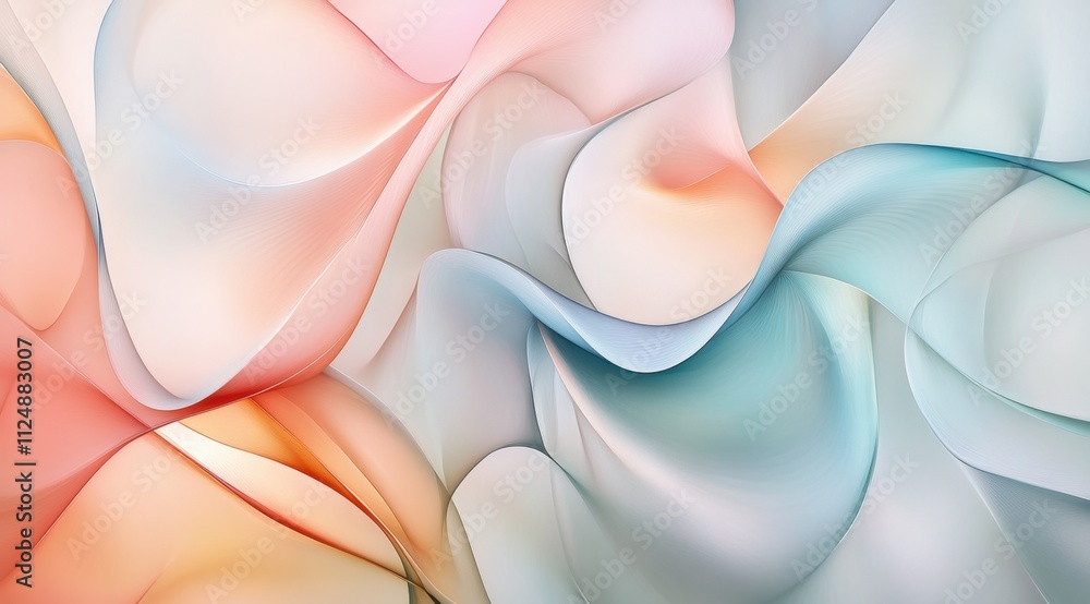 Poster abstract background with colorful shapes, soft and flowing curves, reminiscent of liquid forms, crea