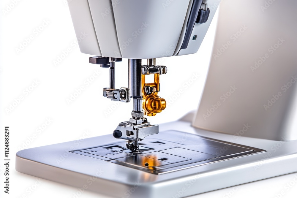 Aufkleber a detailed view of a modern sewing machine, featuring adjustable settings and a sleek design, isolat