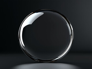 Texture of a realistic clean round glass circle to be used as overlay