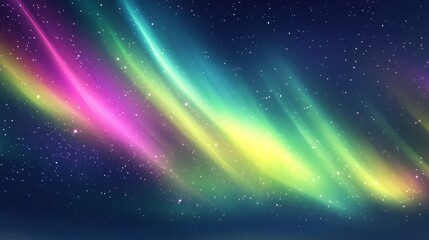 Vibrant northern lights with flowing waves Stunning polar lights in shades of pink and Soft glowing aurora with multicolored bands 