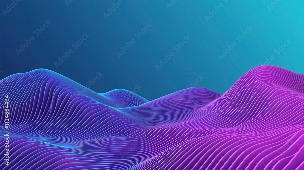 Poster abstract waves of colorful light in digital gradient background design