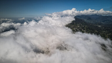 The aerial view of the landscape in Haputale, Sri Lanka