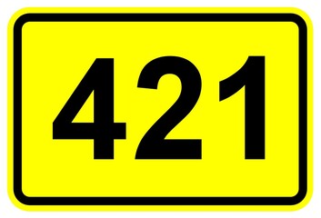 Illustration eines Schildes der Bundesstra&szlig;e B 421 in Deutschland	