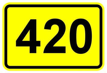 Illustration eines Schildes der Bundesstraße B 420 in Deutschland	