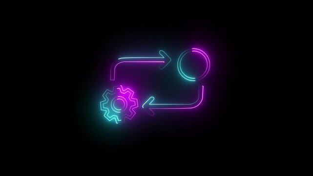 Process icon in flat style isolated on green. Process symbol in green for your web site design on white background