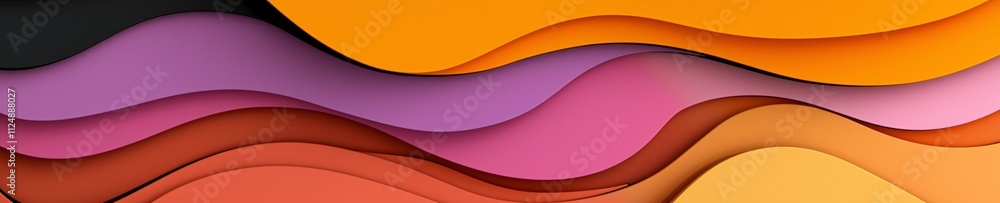 Poster abstract colorful waves layered paper design background