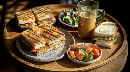 サンドイッチのランチ