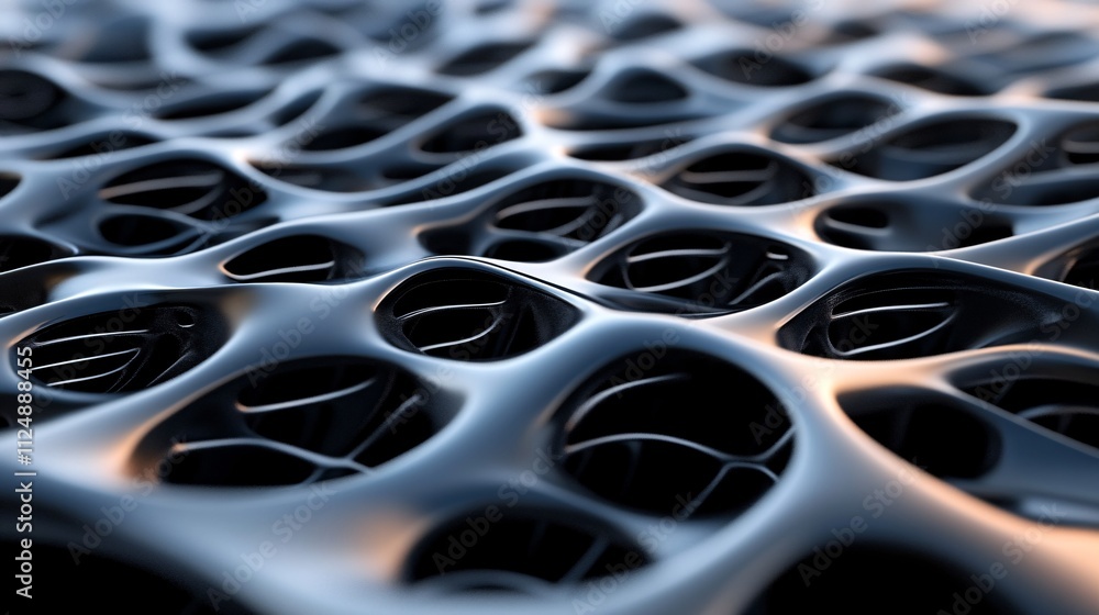 Aufkleber Abstract metallic surface creating intricate and futuristic pattern