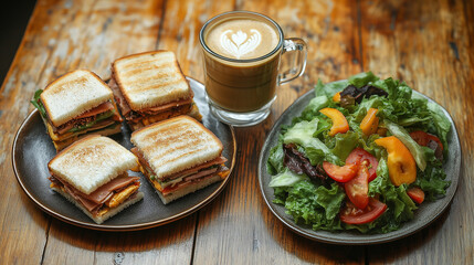 サンドイッチのランチ