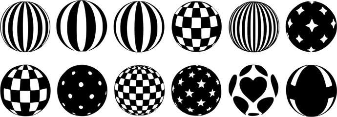 Bold Ball Silhouette on White Background