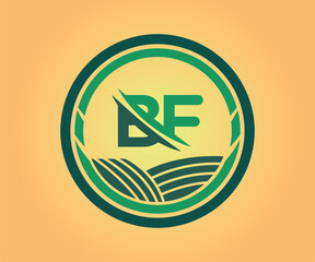 BF letter logo design with a circle shape