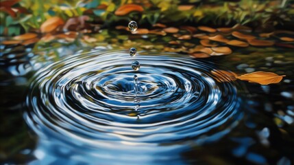 Realistic Water Ripples in Nature Setting