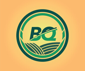 Obraz premium BQ letter logo design with a circle shape