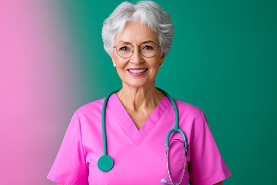 A photo of a general practitioner conducting a routine check-up on an elderly patient, creating a sense of trust and care