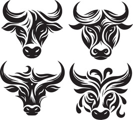 Obraz premium Cow black Vector Design Collection