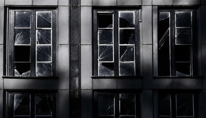 割れているビルの窓