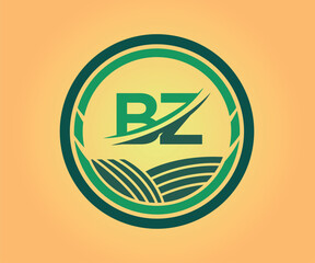 BZ letter logo design with a circle shape