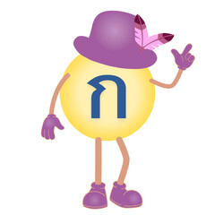 A set of Thai letters or Thai fonts, bright colors, cartoon style. Cartoon illustrations are examples for children, home or kindergarten decorations.