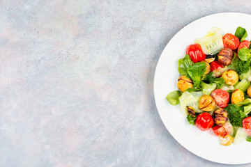 Vegan salad with roast chestnuts.