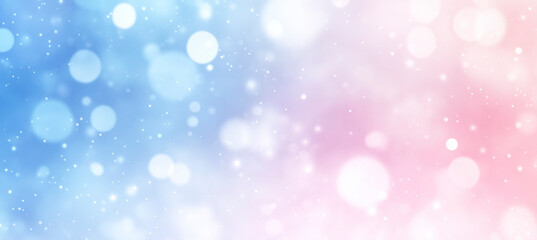 Obraz premium Soft pink and blue bokeh lights. Gentle and dreamy abstract background.
