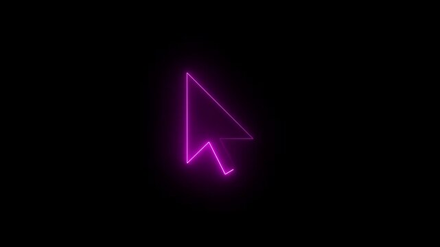 glowing neon pen tool icon with a glowing neon effect. in black background
