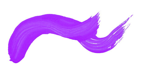 Purple brush strokes isolated on transparent background.