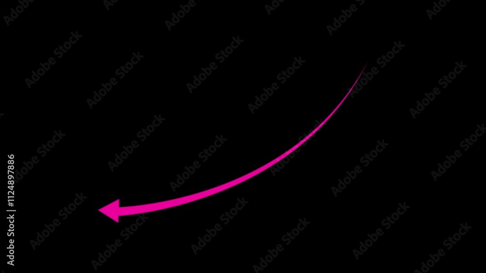 Poster a red arrow curving upwards animation on a black background.