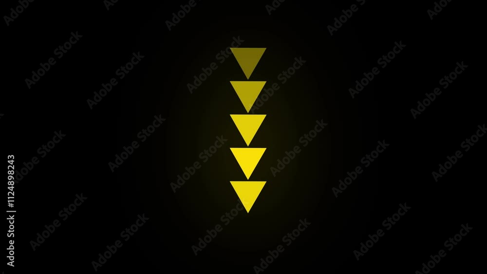 Poster abstract left directional arrow animation on the black background. signal arrow icon. green color a 