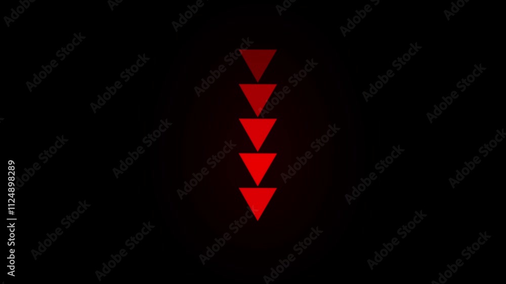 Poster abstract left directional arrow animation on the black background. signal arrow icon. green color a 