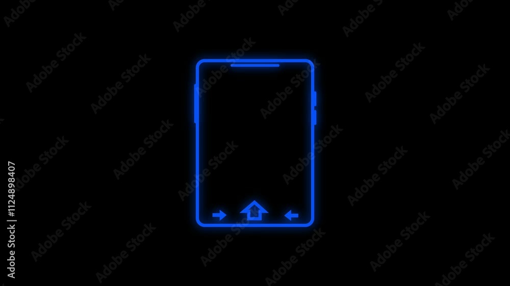 Poster rotate your phone animation with outline thin icon