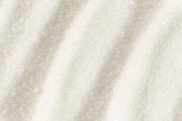 White crystalline sugar texture, culinary creative background, space for text.