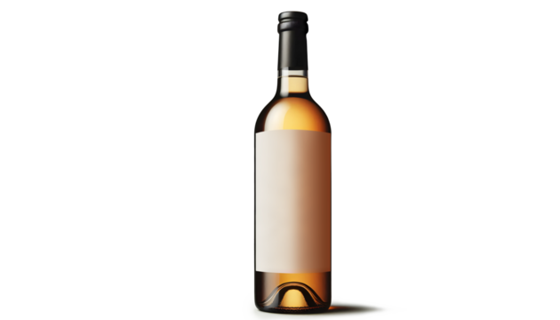 Wine bottle without a label, on which you can write a personal message. bottle mock up.