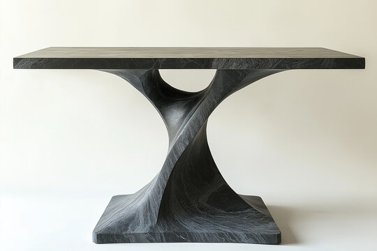 Photo studio d'une table d'ext&eacute;rieur moderne noire avec design &eacute;pur&eacute;, id&eacute;ale pour un patio ou un jardin, sur fond blanc