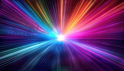 Rainbow of Light: A mesmerizing burst of vibrant colors radiates outwards, creating a dynamic and captivating visual experience. The abstract design evokes feelings of energy, optimism.